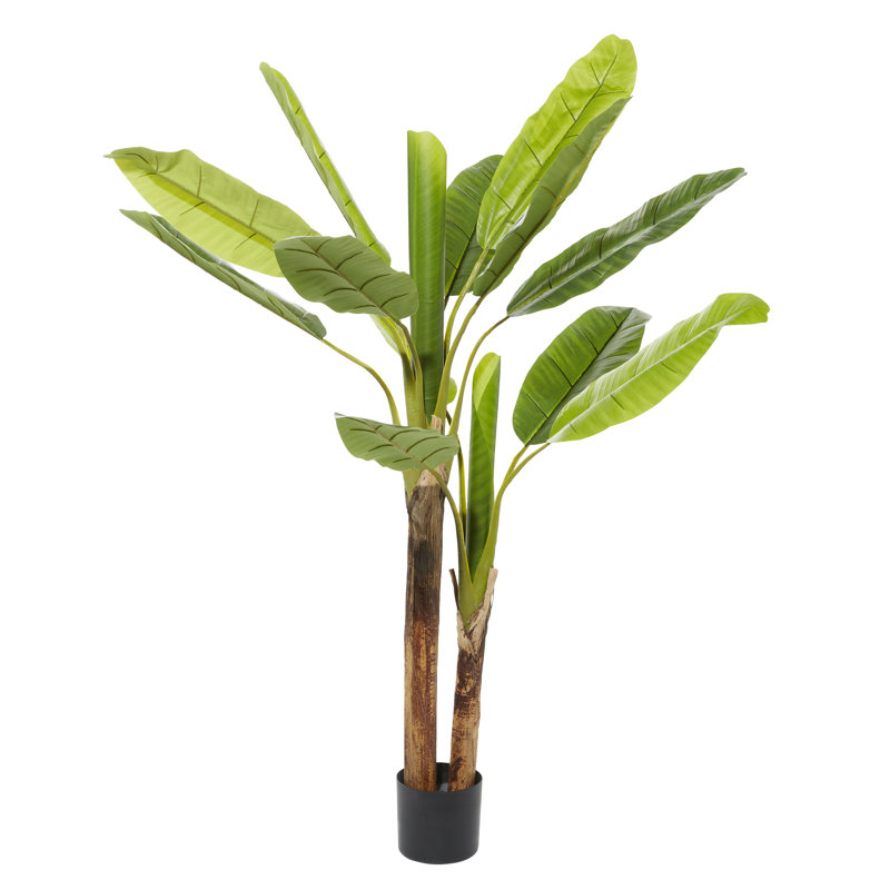 Primrue 64" Artificial Banana Leaf Plant in Pot Wayfair